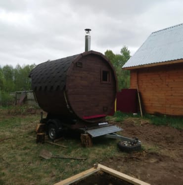 Монтаж бани-бочки №413 от 23.04.2021 в Реутове